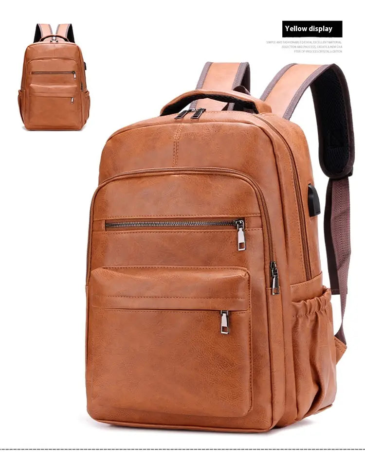 Multi-functional Retro Leather Backpack
