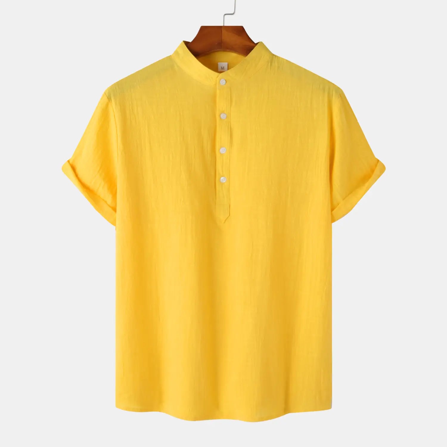 Casual Solid Color Shirt Short Sleeve Shirt Beach T-Shirt Tops Summer Mens Clothing