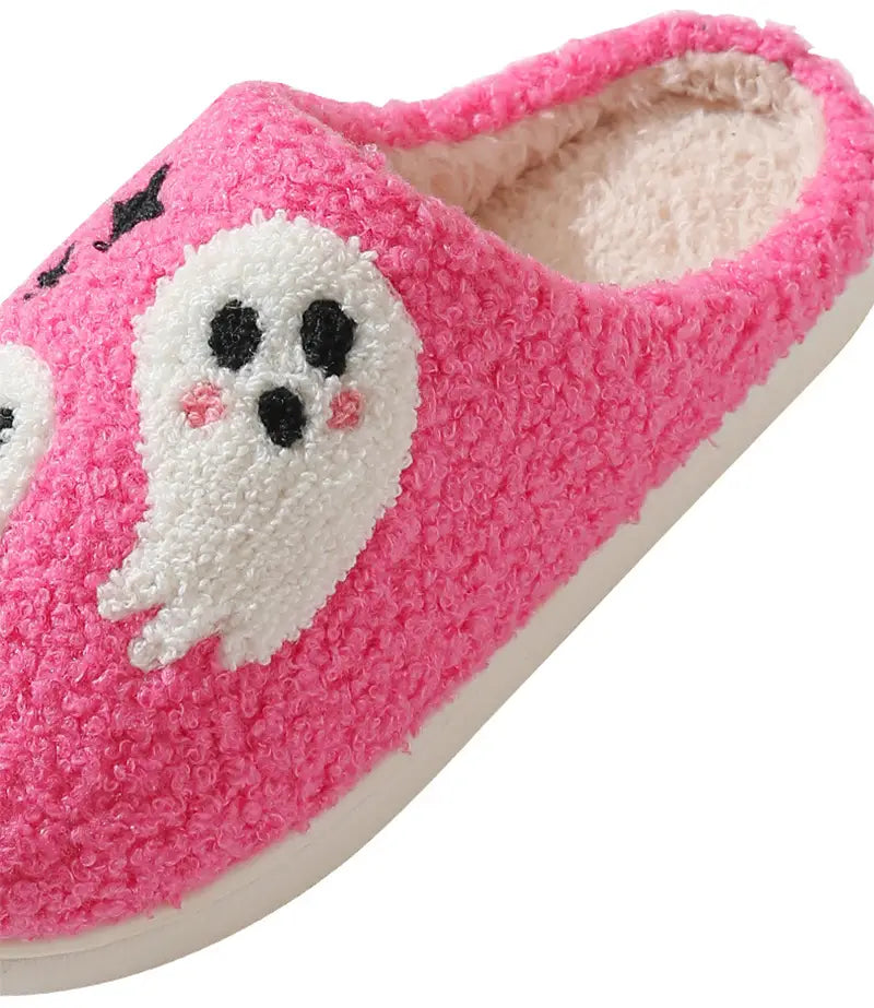 Halloween Cartoon Ghost Cotton Slippers For Women Indoor Non-slip Bedroom Floor Slipper Winter House Shoes