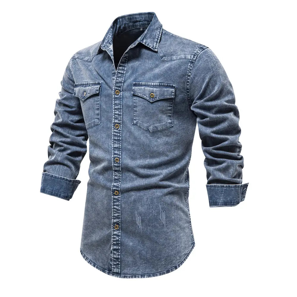 Men’s Denim Shirt Quality Heavy Duty Washing