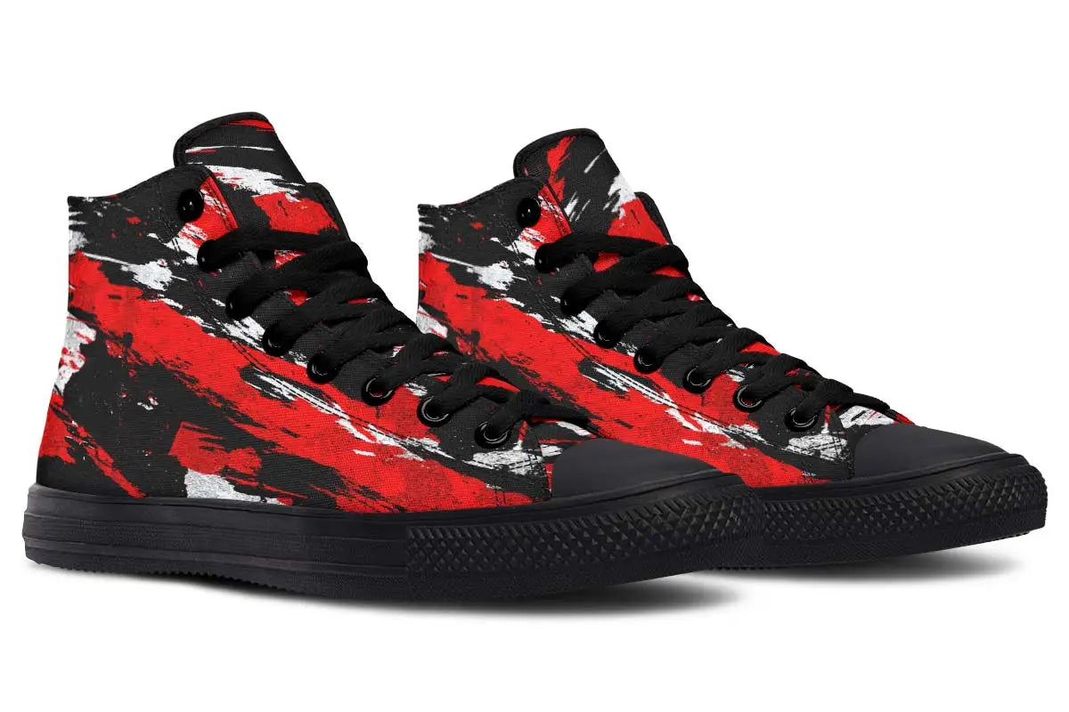 Printed Couple High Top Canvas Shoes