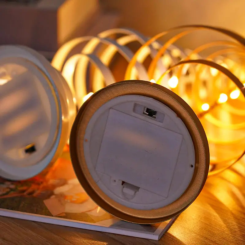 LED Christmas Tree Spiral Light Table Ornament Wrought Iron Xmas Tree Bedroom Desk Lamp Christmas Atmosphere Night