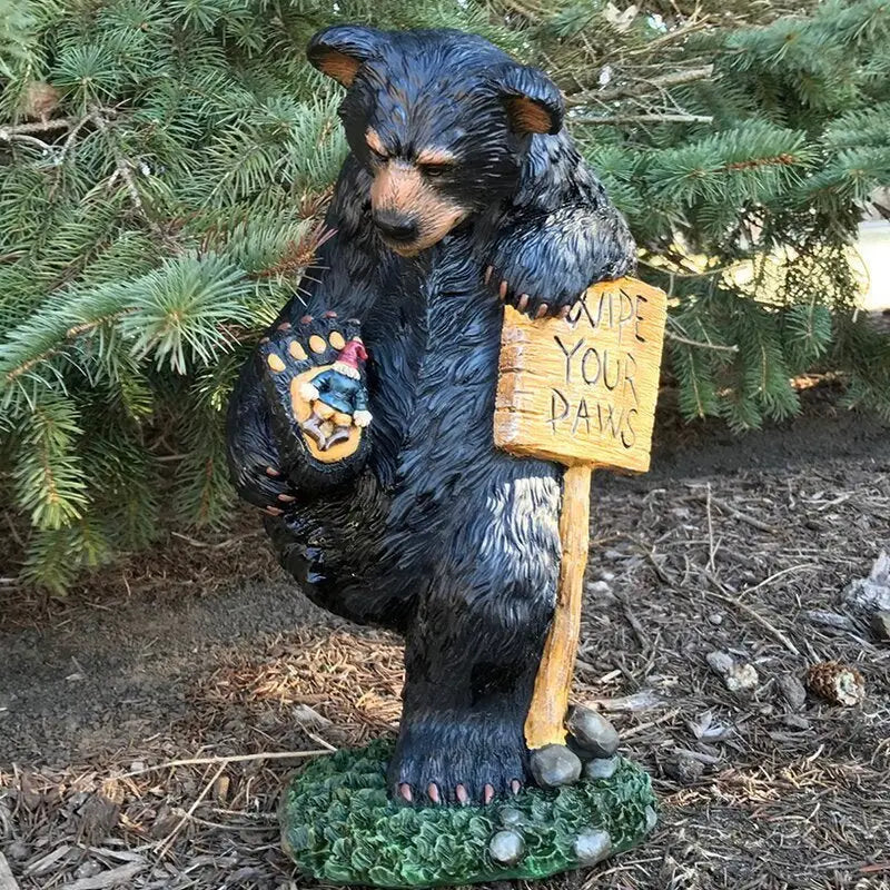 Bear Garden Accessories Christmas Home Decorations - Black