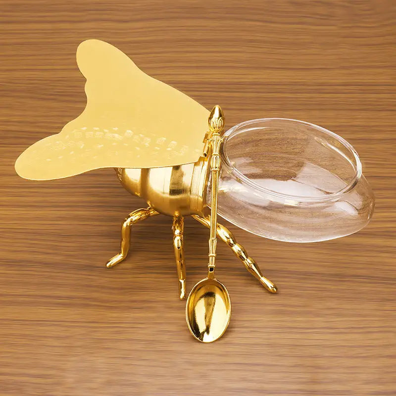Bee Shaped Honey Jar With Spoon Versatile Novelty Container Condiment Pot For Condiments Oil Kitchen Festive Parties