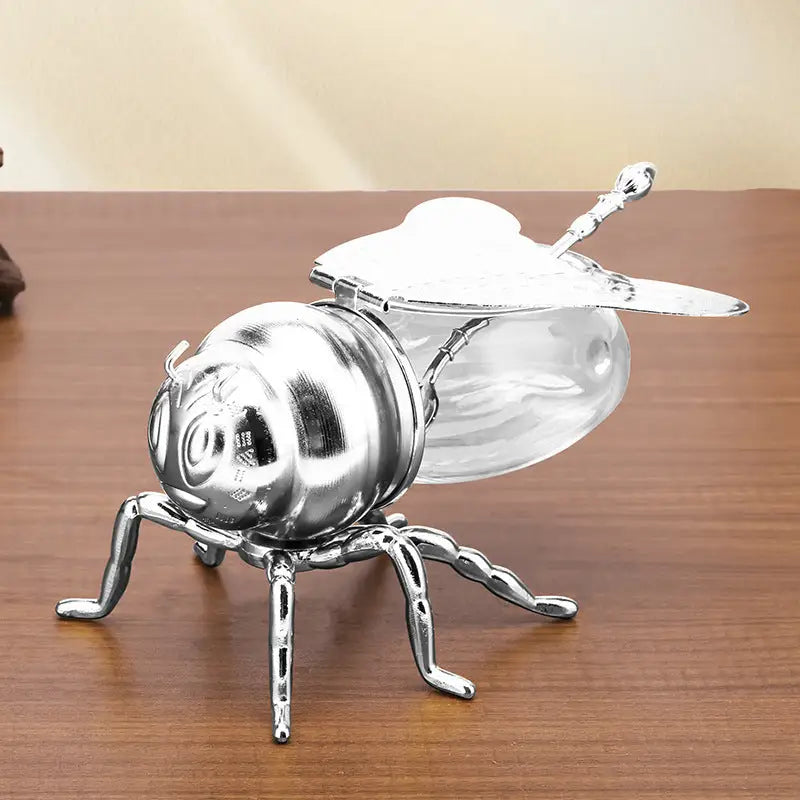 Bee Shaped Honey Jar With Spoon Versatile Novelty Container Condiment Pot For Condiments Oil Kitchen Festive Parties