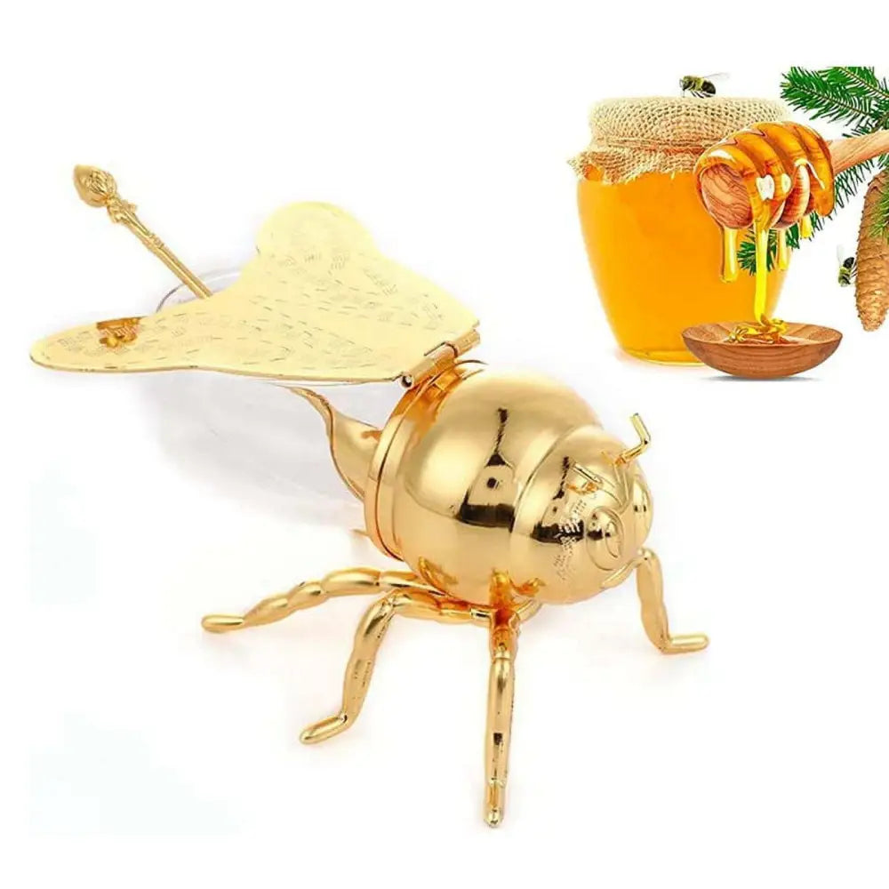 Bee Shaped Honey Jar With Spoon Versatile Novelty Container Condiment Pot For Condiments Oil Kitchen Festive Parties