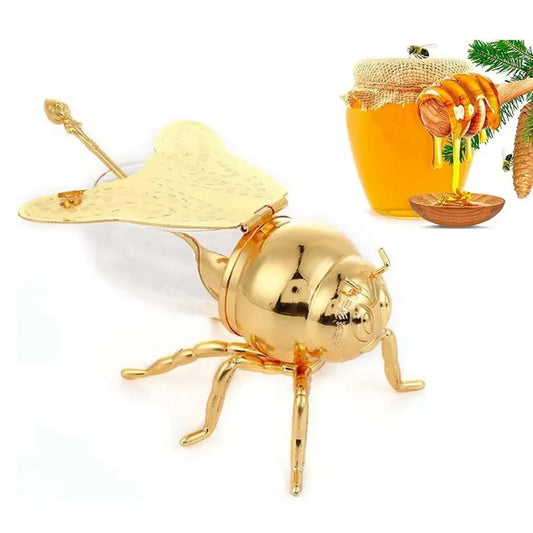 Bee Shaped Honey Jar With Spoon Versatile Novelty Container Condiment Pot For Condiments Oil Kitchen Festive Parties