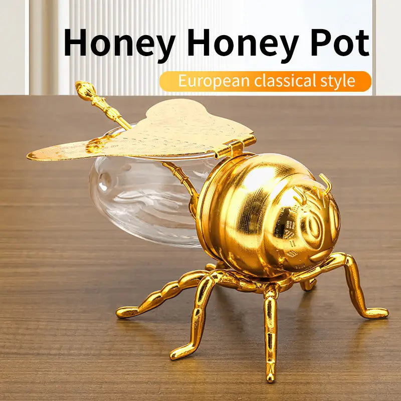 Bee Shaped Honey Jar With Spoon Versatile Novelty Container Condiment Pot For Condiments Oil Kitchen Festive Parties