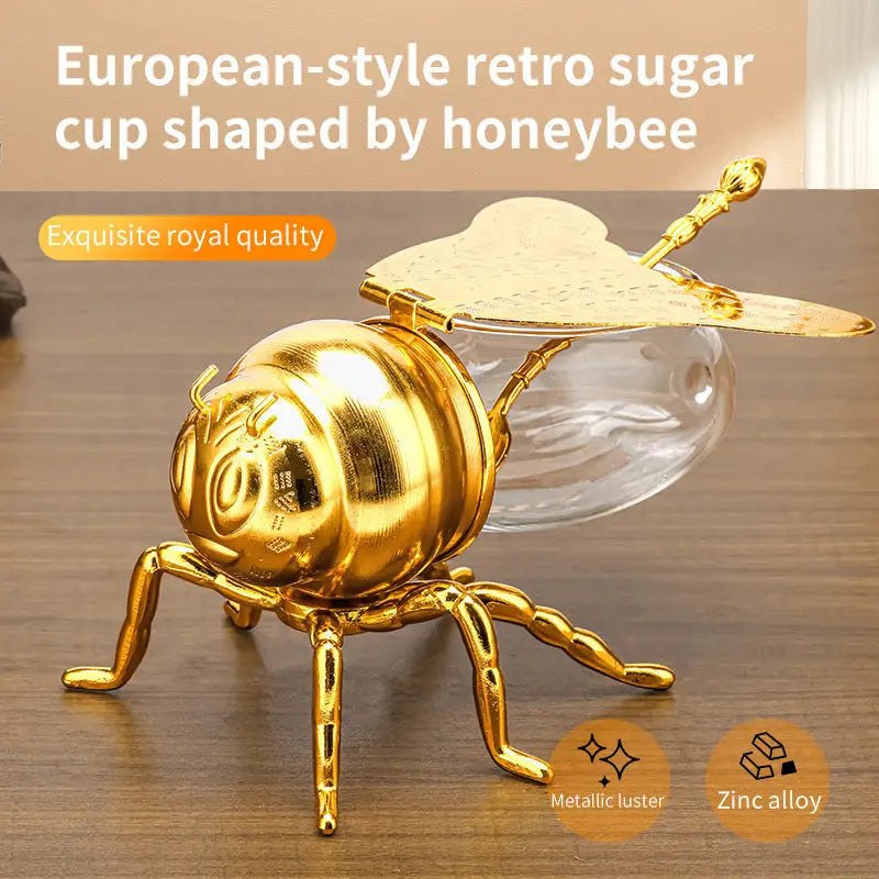 Bee Shaped Honey Jar With Spoon Versatile Novelty Container Condiment Pot For Condiments Oil Kitchen Festive Parties