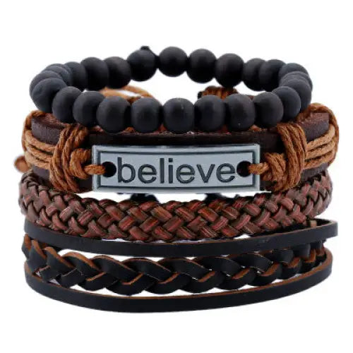 Believe Suit Men’s Leather Bracelet Beyond Trends Hub