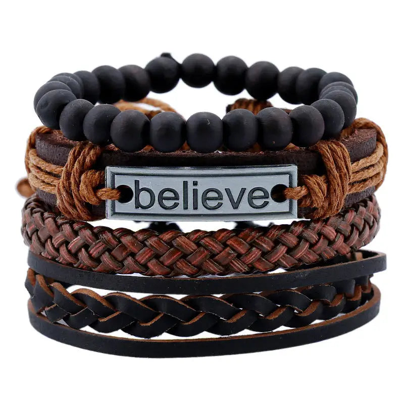 Believe Suit Men’s Leather Bracelet Beyond Trends Hub