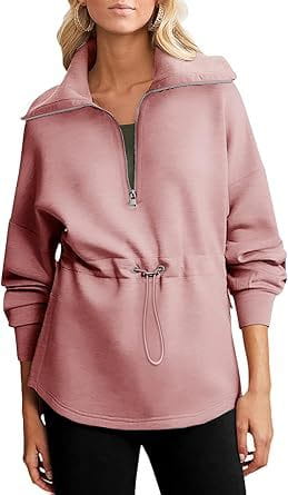 Women’s Super Plus Size Sweatshirt Half Zipper Drawstring