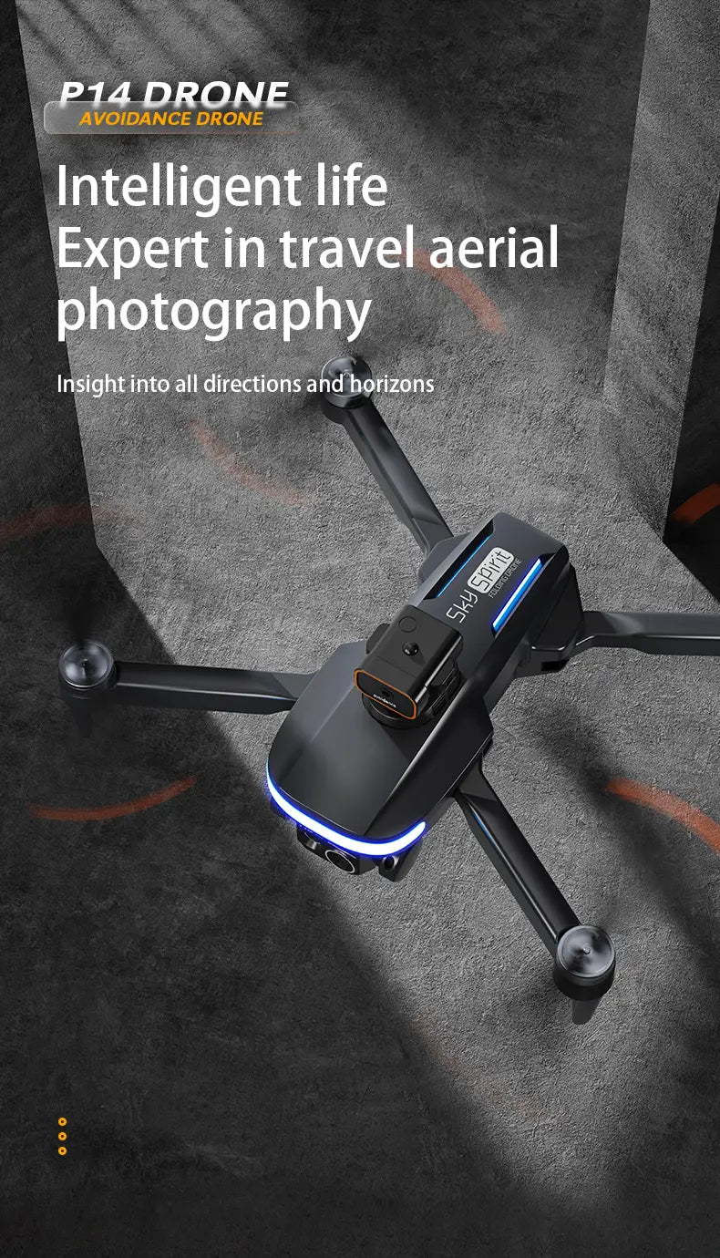 P14 Drone Long Endurance HD Aerial Photography Five Surface Obstacle Avoidance Quadcopter GPS Auto-Return Remote