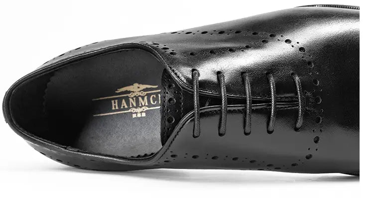 Cowhide British Style Brock Oxford Shoes Men
