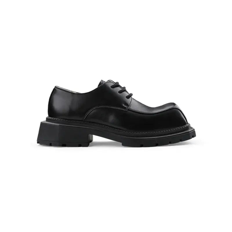 Big Head Square Head Leather Shoes Fashion Woman Thick Sole Personality Casual Beyond Trends Hub