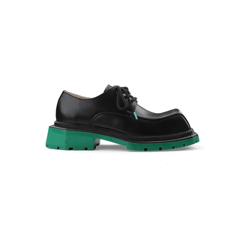 Big Head Square Head Leather Shoes Fashion Woman Thick Sole Personality Casual Beyond Trends Hub