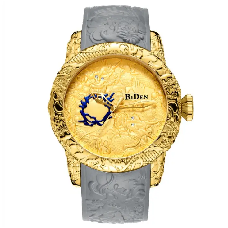 Black Men Watches Fashion 3D Engraved Dragon Relogio Masculino Luxury Top Brand Quartz Watch Waterproof Sport Male Clock - Beyond Trends Hub 