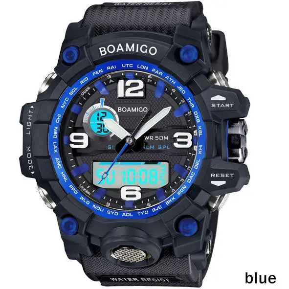 BOAMIGO brand men sports watches dual display analog digital LED Electronic quartz watches 50M waterproof swimming watch F5100 Beyond Trends Hub