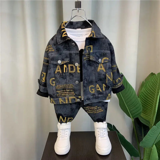 Boys Suit Spring And Autumn New Children Denim Wear - Beyond Trends Hub 