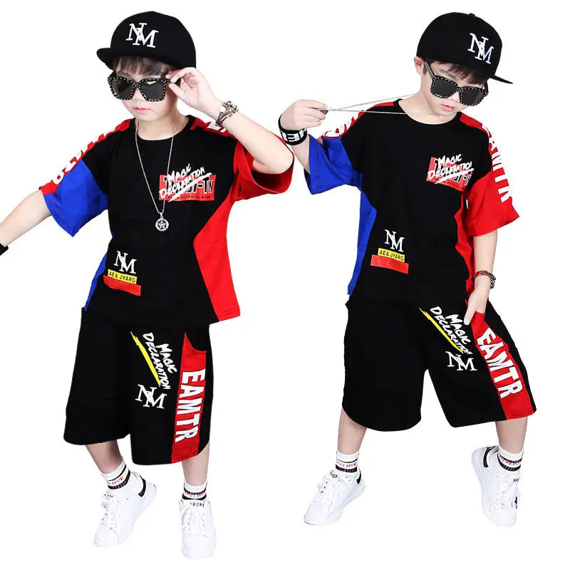 Boys' Summer Wear Plus Short-sleeved Sports Suit - Beyond Trends Hub 