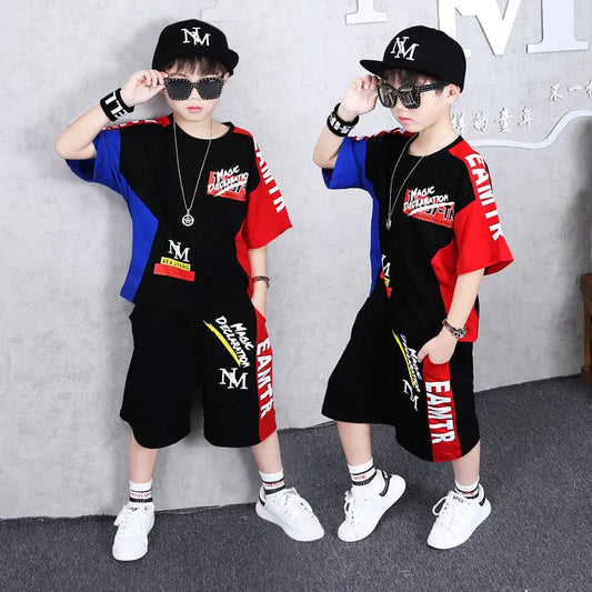Boys' Summer Wear Plus Short-sleeved Sports Suit - Beyond Trends Hub 