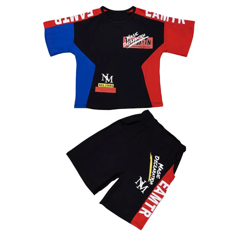 Boys' Summer Wear Plus Short-sleeved Sports Suit - Beyond Trends Hub 