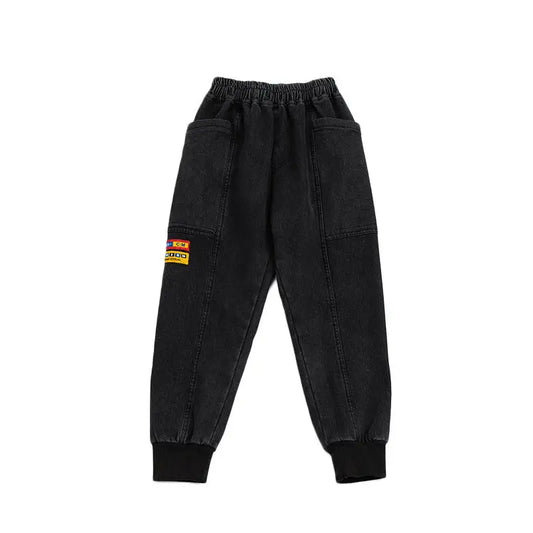 Boys' Trousers Autumn And Winter Models Plus Velvet Thickening Children Spring Beyond Trends Hub