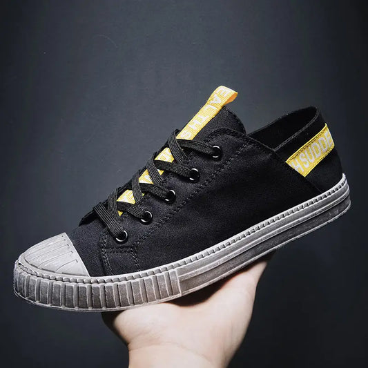 Breathable canvas shoes - Black / 41