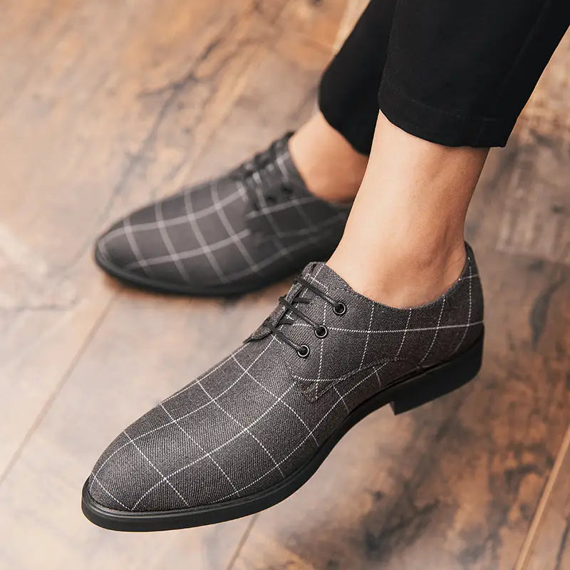 Breathable casual checked leather shoes Beyond Trends Hub
