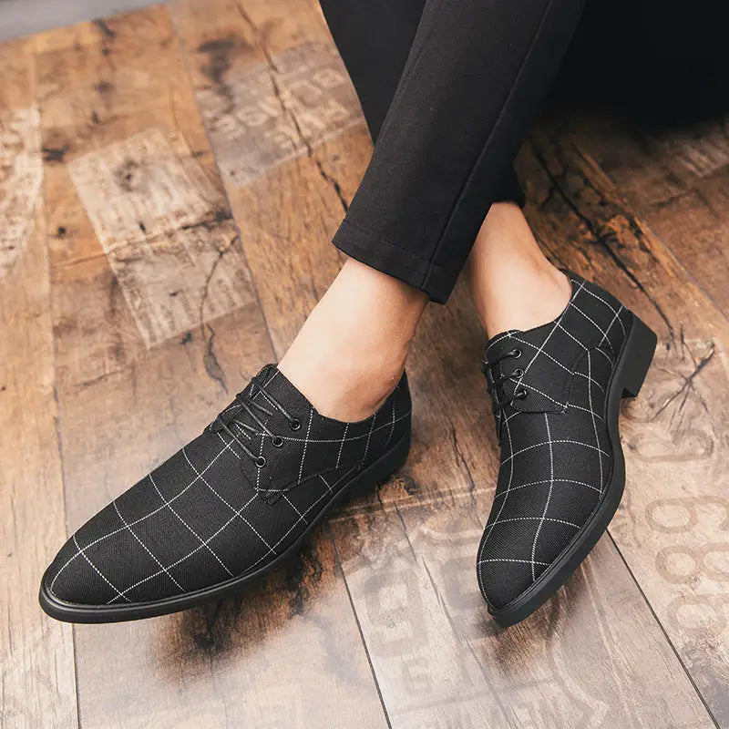 Breathable casual checked leather shoes Beyond Trends Hub