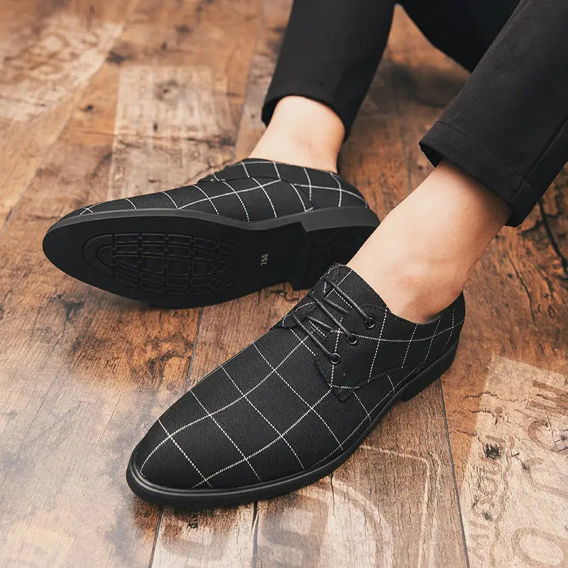 Breathable casual checked leather shoes Beyond Trends Hub