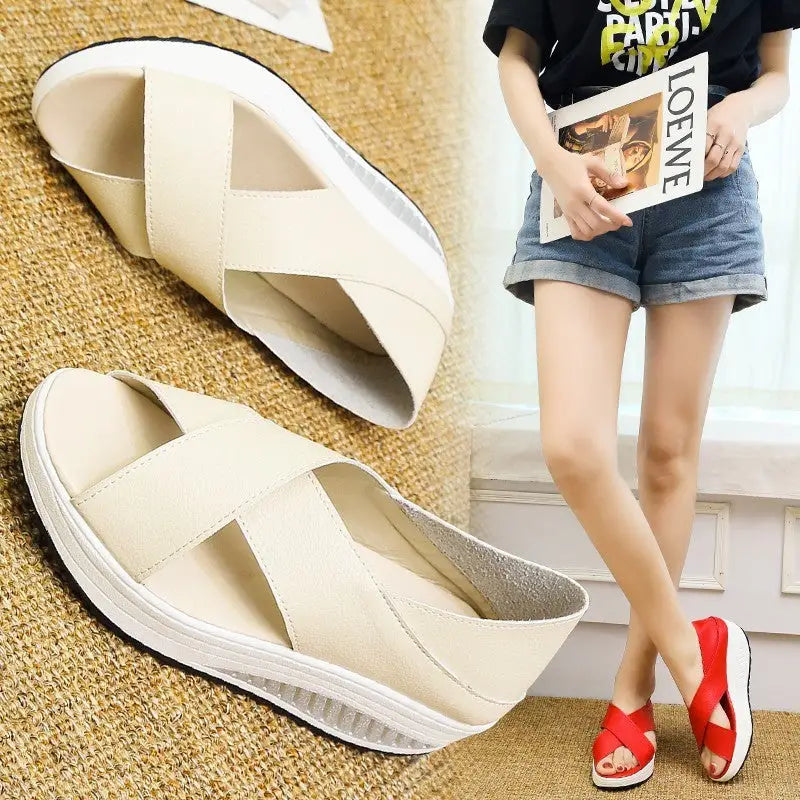 Breathable Fashion Casual Ladies Fish Mouth Shaking Shoes