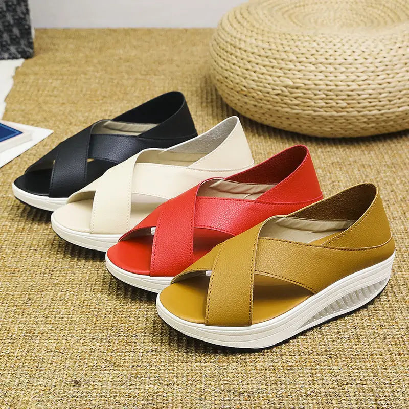 Breathable Fashion Casual Ladies Fish Mouth Shaking Shoes