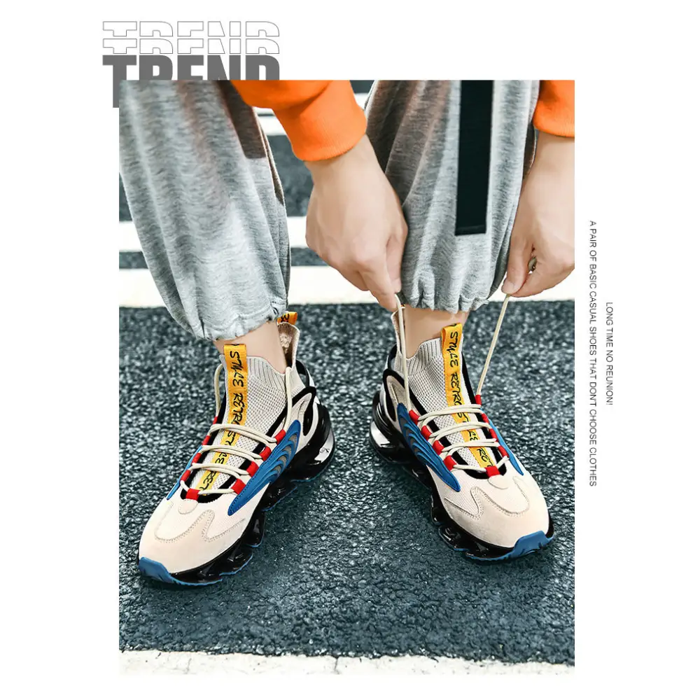 Breathable Fly Woven Mesh High-top Thick-soled Old Shoes Casual Sports Socks Running Shoes