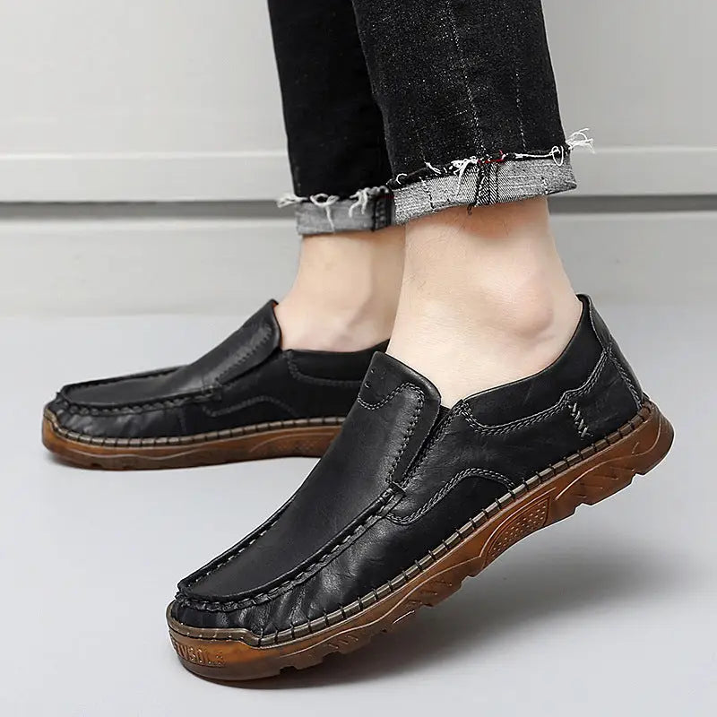 Breathable Trendy Plus Size Men’s Casual Leather Shoes