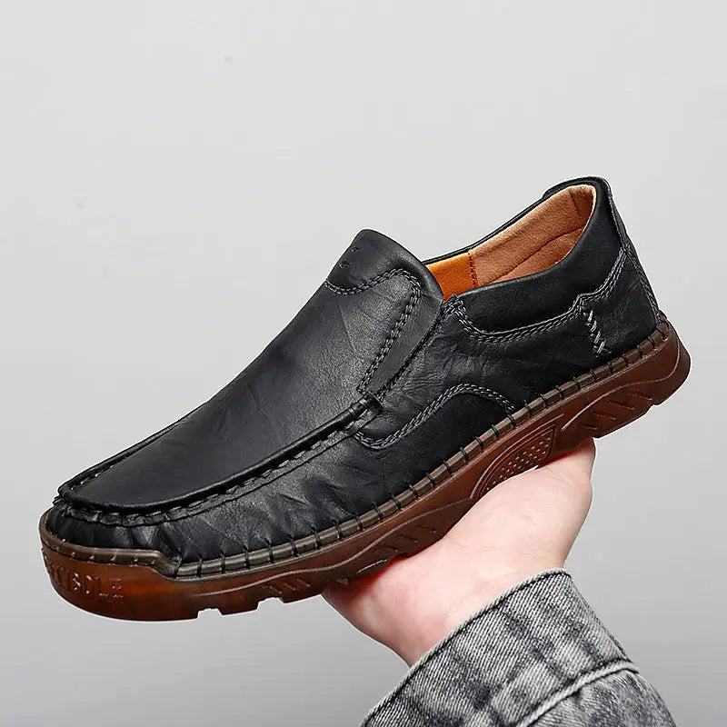 Breathable Trendy Plus Size Men’s Casual Leather Shoes