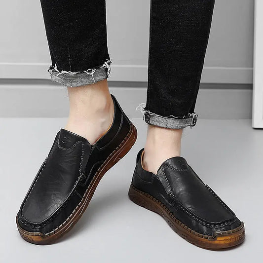 Breathable Trendy Plus Size Men’s Casual Leather Shoes