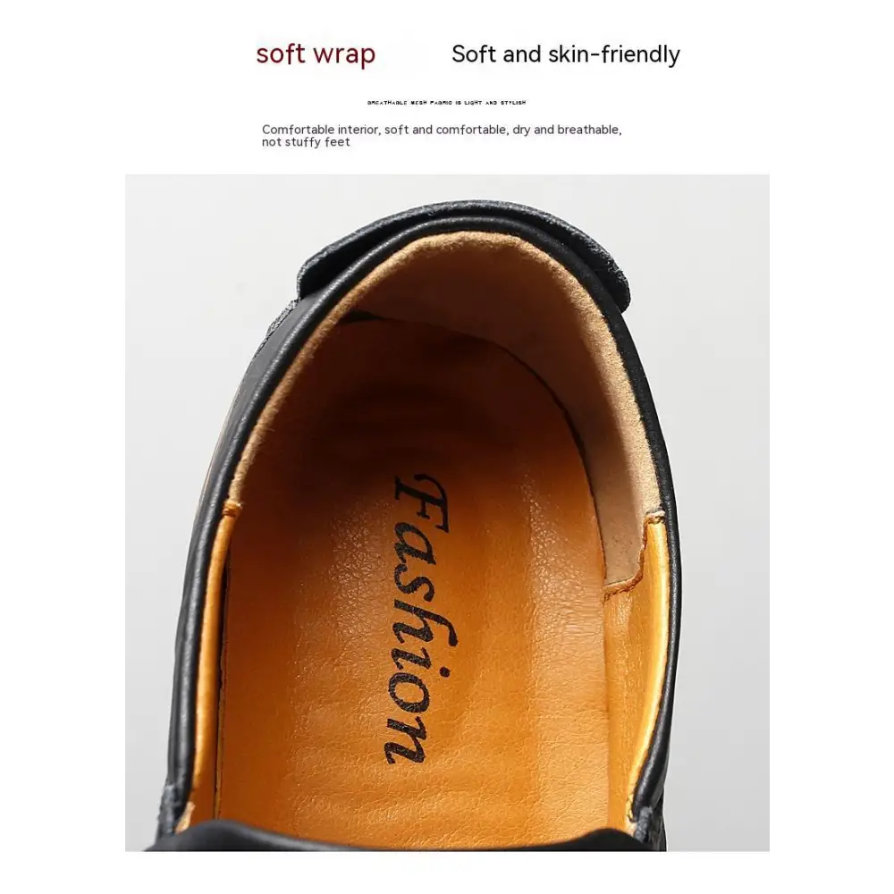 Breathable Trendy Plus Size Men’s Casual Leather Shoes