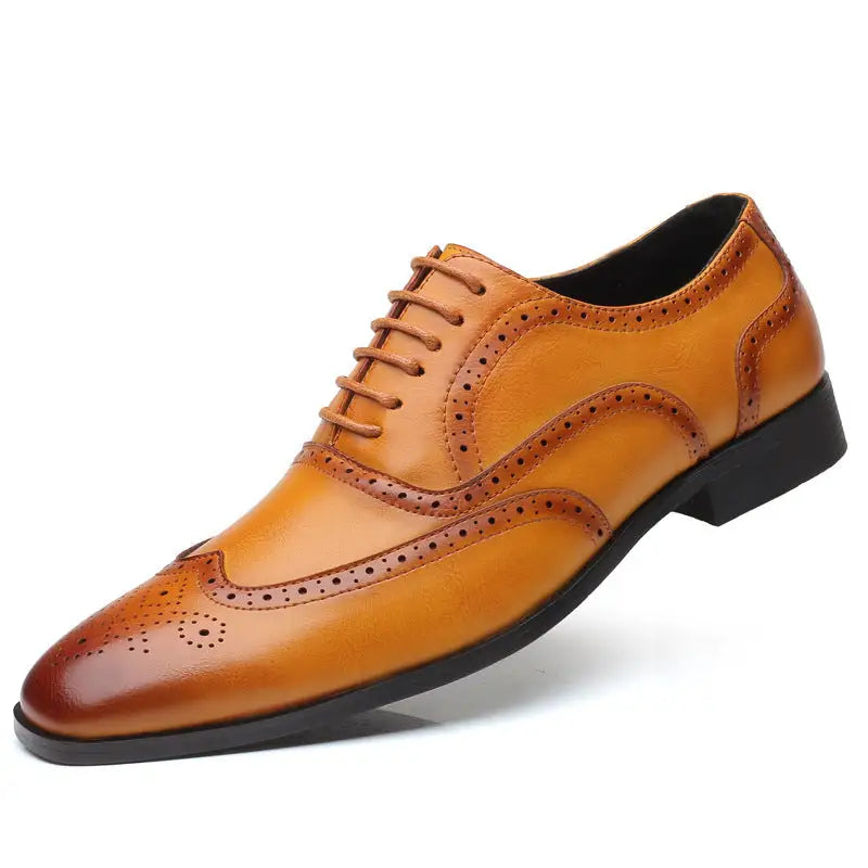 British block carved business leather shoes Beyond Trends Hub