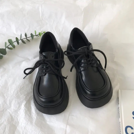 Brown Thick Soled Sun Small Leather Shoes Preppy English Retro Woman Mary Jane Beyond Trends Hub