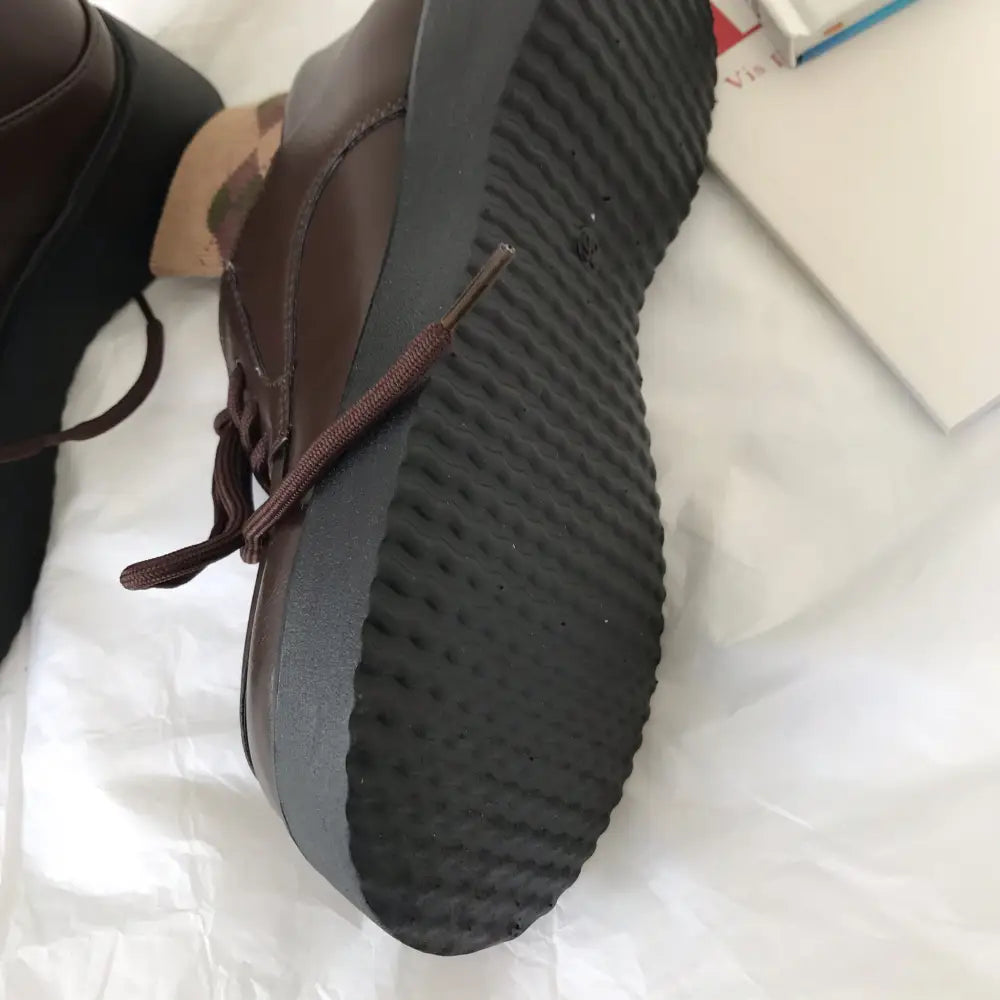 Brown Thick Soled Sun Small Leather Shoes Preppy English Retro Woman Mary Jane Beyond Trends Hub