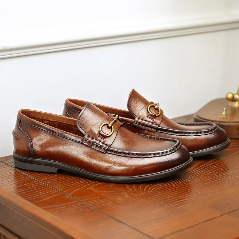 Business Casual First Layer Cowhide Soft Bottom Lazy Men's Shoes Beyond Trends Hub