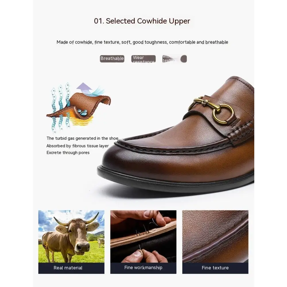 Business Casual First Layer Cowhide Soft Bottom Lazy Men's Shoes Beyond Trends Hub