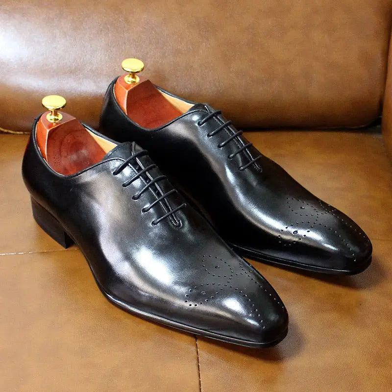 Business formal wear classic men’s shoes - Black / 38