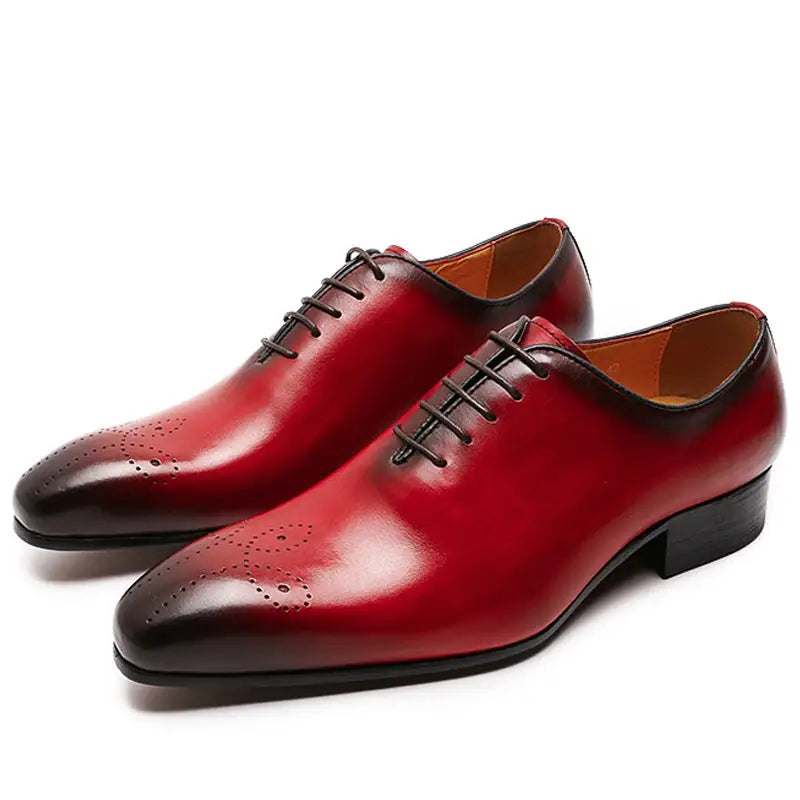 Business formal wear classic men’s shoes - Red / 38