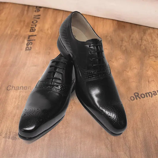 Business Men’s Formal Leather Shoes British Carved