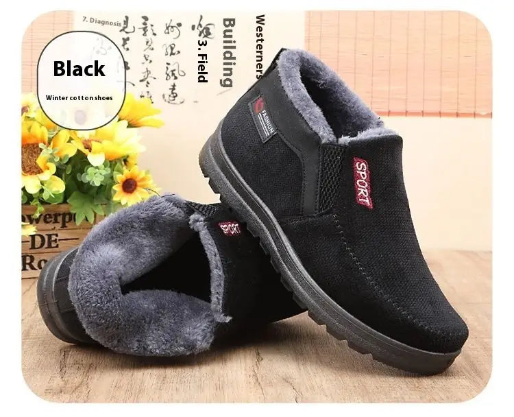 Men’s Shoes Thermal Non-slip Cotton-padded Shoes Casual Slip-on Old Beijing Cloth Shoes