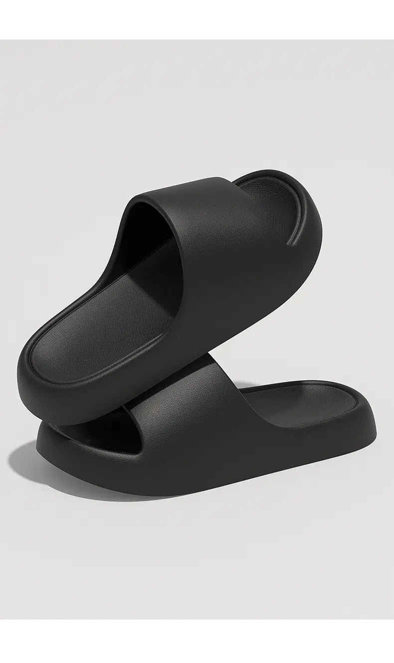 Solid Thick-soled Home Slippers Summer Non-slip Floor Bathroom Slipper For Women Men’s House Shoes