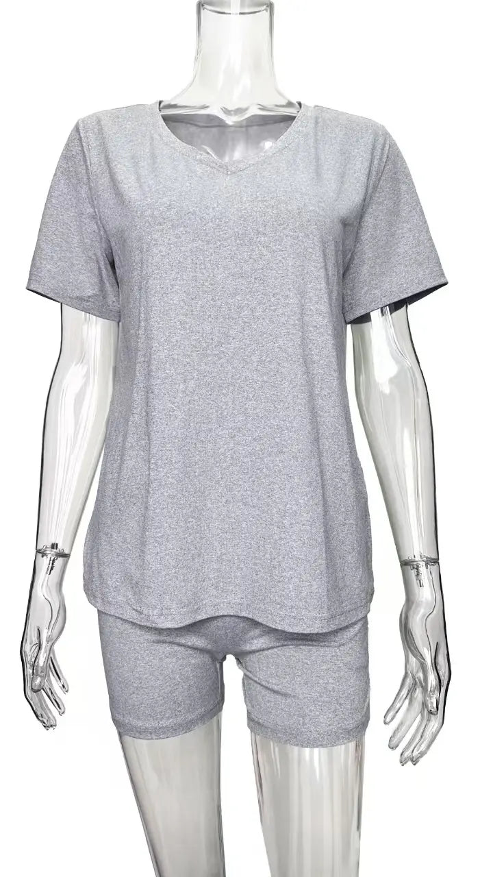 V-neck Casual Temperament Pure Color Fashion Suit