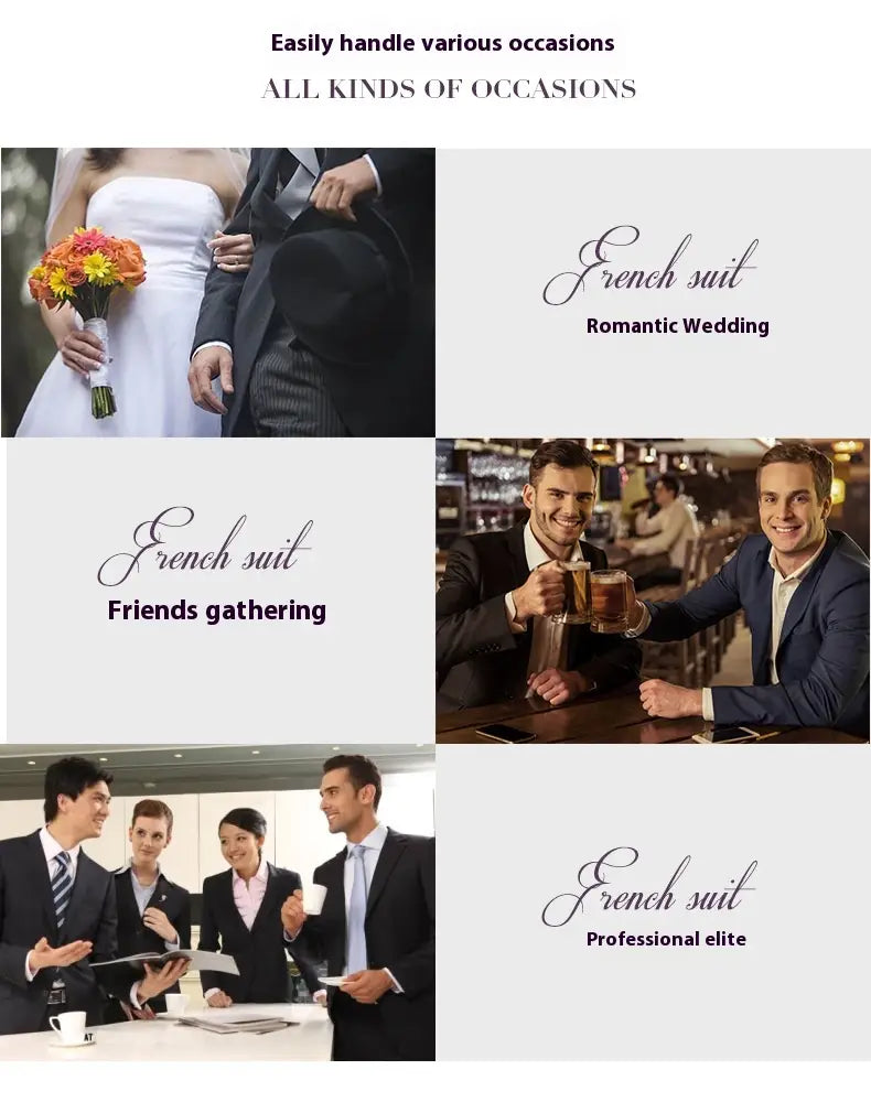 Dark Green Suit Suit Men’s Three-piece Suit Korean Slim Suit Business